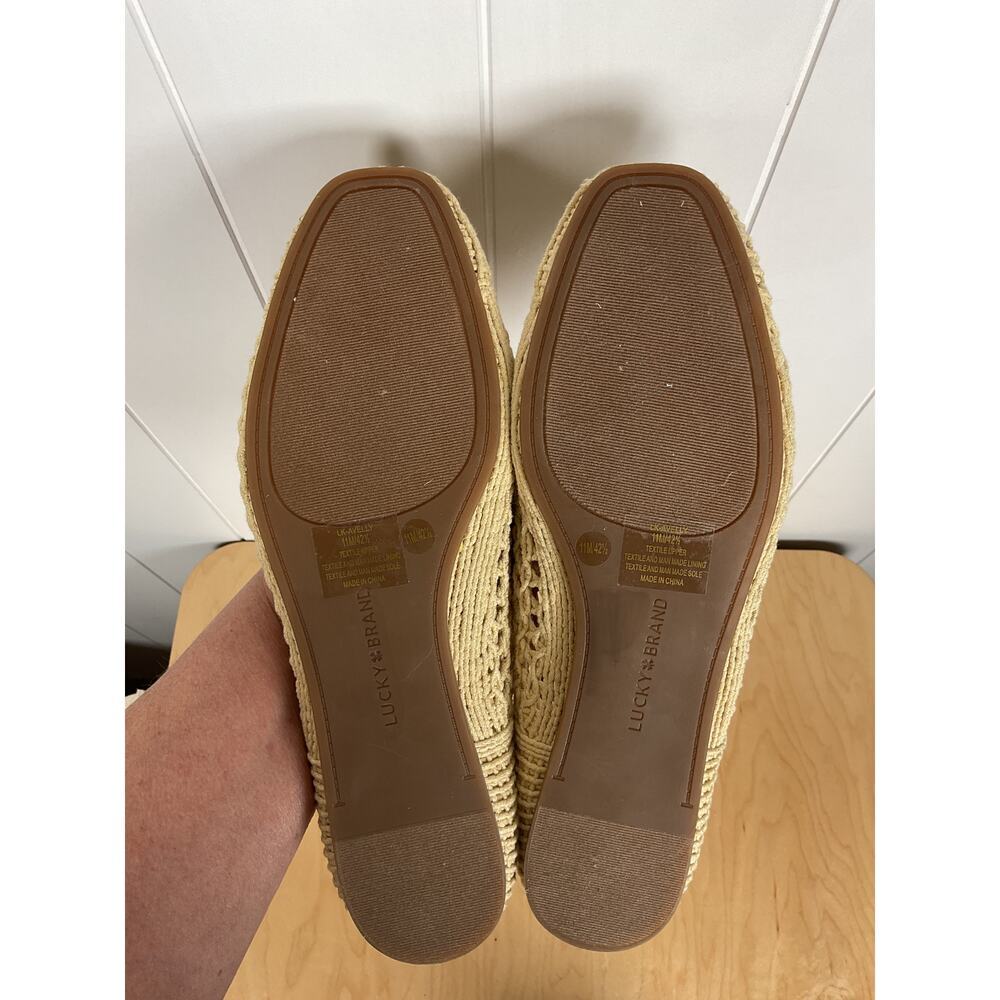 Lucky Brand Women's Avelly‎ Square Toe Macrame Cream Color Flats NWOB Size 11 - Picture 7 of 7